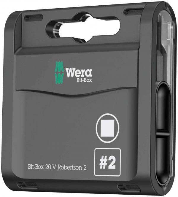 WERA 05057790001 Bit-Box 20 V Robertson, # 2 x 25 mm, 20 Pieces