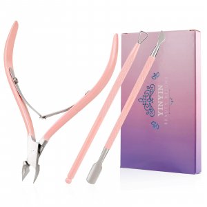 YINYIN Professional Cuticle Trimmer with Pusher and Cutter,Pink