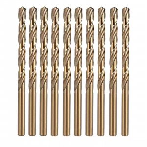 BECOLLO 13/64 Inch Cobalt Drill Bit Set, M35 Jobber Length Twist Drill Bits,Suitable for Drilling in Hard Metal, Stainless Steel, Cast Iron,10 Pieces