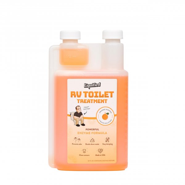 Liquified RV Toilet Treatment - Black Holding Tank Digester - Odor Eliminator - Orange Scent - Matts RV Reviews (Orange, 32oz)