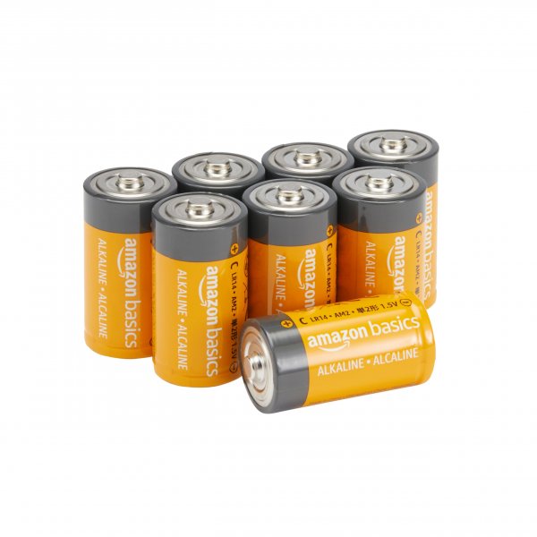 Amazon Basics C Cell Alkaline Long-Lasting All-Purpose Batteries, 1.5 Volt, 5-Year Shelf Life, 8-Pack