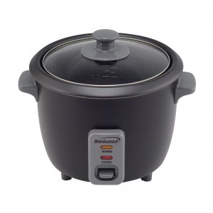 Brentwood Appliances TS-700BK 4-Cup Uncooked/8-Cup Cooked Rice Cooker & Food Steamer