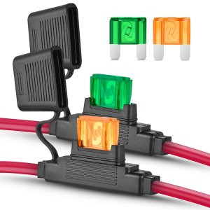 Nilight 2PCS Inline Maxi Fuses Holder 10 AWG 4PCS 30A 40A Maxi APX Fuse