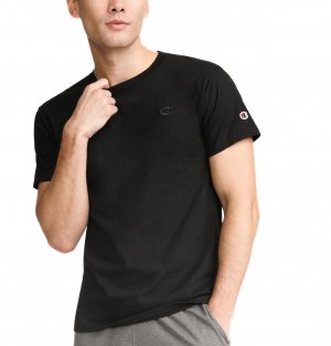 Champion Men's Classic Short Sleeve T-Shirt, Standard Fit, Midweight 100% Cotton, Available in Regular and Big & Tall, Black, X-Large