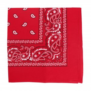 Motique Accessories 22 Inch Cotton Paisley Bandana, Red