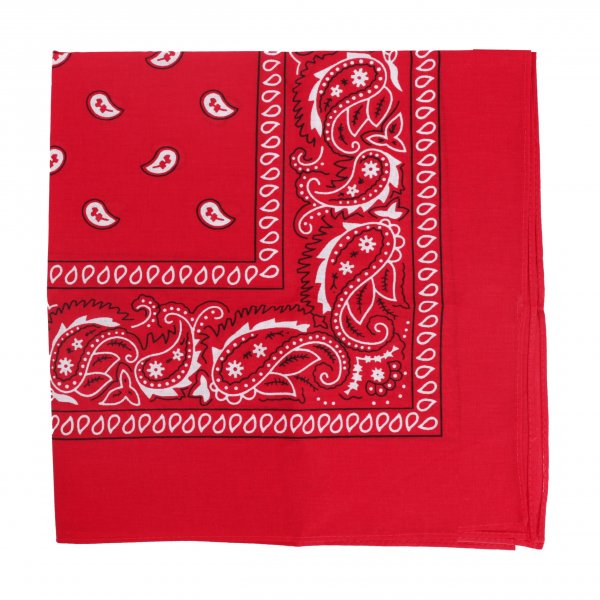 Motique Accessories 22 Inch Cotton Paisley Bandana, Red