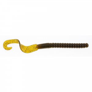 Berkley PowerBait® Power Worm Fishing Bait, Green Pumpkin, 7in | 18cm, Irresistible Flavor, Classic Curly Tail Worm Profile, Ideal for Spring, Summer and Fall Fishing