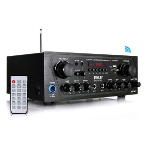 Pyle PTA24BT Compact Bluetooth Audio Stereo Receiver with FM Radio