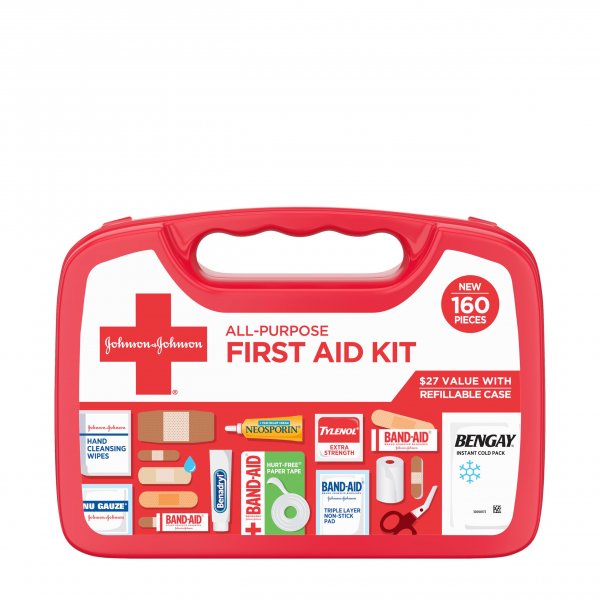 BAND-AID Brand All-Purpose Portable Compact First Aid Kit, 160 Piece