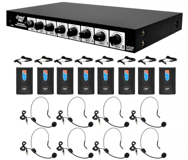 Pyle Pro PDWM8900 8 Mic VHF Wireless Mic System