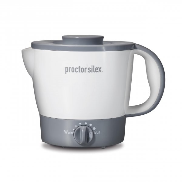 Proctor Silex 32oz Adjustable Temperature Hot Pot, Electric Kettle for Tea, Boiling Water, Cooking Ramen, Noodles and Soup, PFAS-Free Nonstick Coating, White (48507MN)