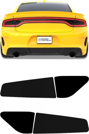 Compatible with 2015-2023 Dodge Charger Tail Light Tint Kit precut Dark Black Smoke Overlays. Vinyl taillight Accessories
