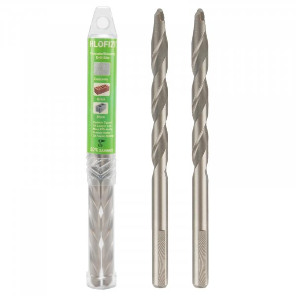 HLOFIZI 7/16" x 6" Masonry Drill Bits 7/16 inch Concrete Hammer Drill Bits Carbide Tipped, for Cement, Brick, Stone, 2 Pack