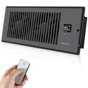 BIOWIND Quiet Register Booster Fan Fits 4" x 10" Register Holes, 10-Speed Smart Heating Cooling AC Vent Fan with Remote Control and Thermostat Control - Bronze