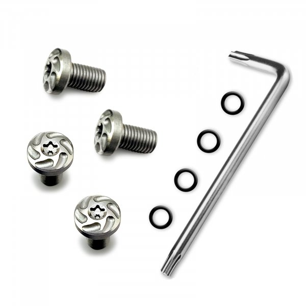 1911 Grip Screws, 4 O Rings, T10 Torx Key, Fancy Silver 1911 Screws