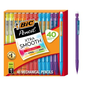BIC Xtra Smooth Bright Edition Mechanical Pencils, 0.7 mm Medium Point, Bulk School Supplies for Students and Teachers, 40-Count Pack