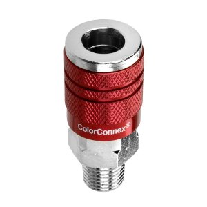ColorConnex Coupler, Industrial Type D, 1/4" MNPT, 1/4 Body, Red - A73420D, 2.88 Ounce (Pack of 1)