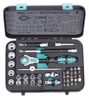 Wera 05003533001 8100 SA 2 Zyklop 1/4 Metric Ratchet Set 42 Pieces