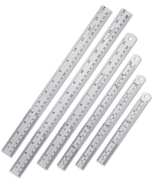 Mr. Pen- Metal Straight Edge Ruler, 6 pcs, 6", 8", 10", 12", 14", 16"