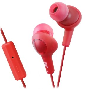JVC HAFR6R Gumy Plus Earbuds w/Remote & Microphone (Red)