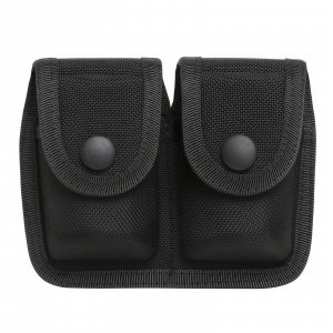 TACNEX Speedloader Pouch for .38/.357 MOLLE/Belt Clip Speed Loader Case Quick Loader Holder (Black Nylon Double Pouch)