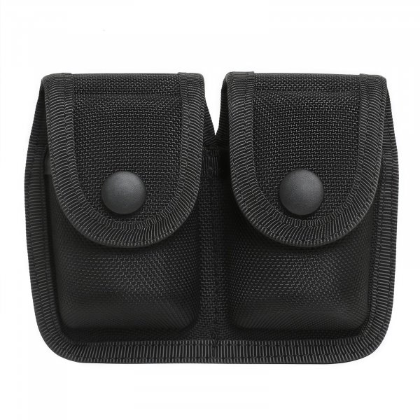 TACNEX Speedloader Pouch for .38/.357 MOLLE/Belt Clip Speed Loader Case Quick Loader Holder (Black Nylon Double Pouch)