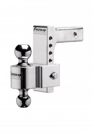 Fastway Flash 42-00-2600 E Series Adjustable Aluminum Ball Mount with 6 Inch Drop, 2 Inch Shank, and Chrome Plated Balls