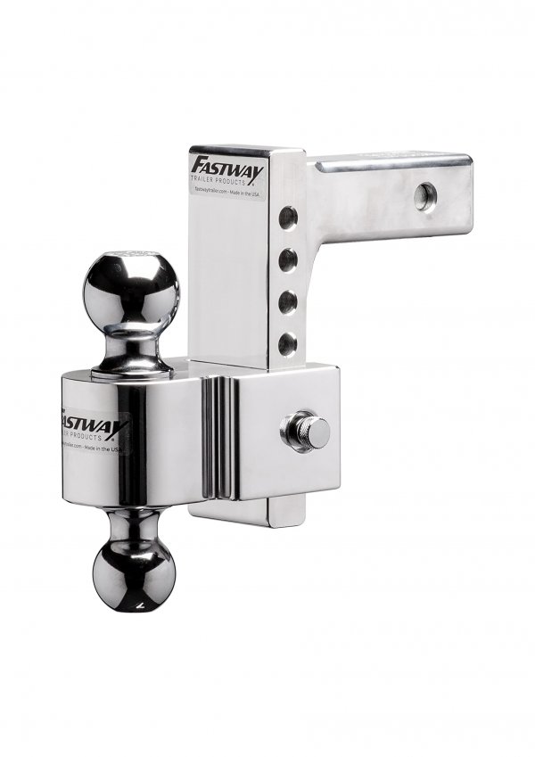 Fastway Flash 42-00-2600 E Series Adjustable Aluminum Ball Mount with 6 Inch Drop, 2 Inch Shank, and Chrome Plated Balls