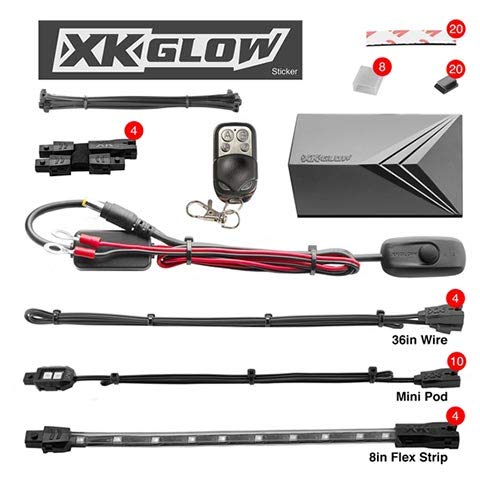 XKGlow XK034002A Motorcycle Engine and Ground LED Light Kit  Amber