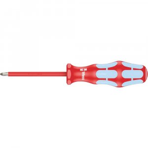 Wera 05022733001 Kraftform Stainless VDE 3162i PH Stainless Steel Phillips Screwdriver, PH 1 Head, 3-1/8" Blade Length