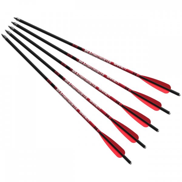 Barnett Outdoors Headhunter 20" Carbon Crossbow Arrows 5-Pack, Lightweight Hunting Bolts with Half-Moon Nock and Field Points Included