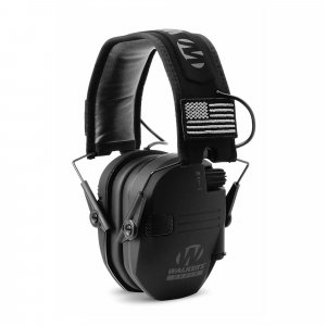 Walker's GWPRSEMPAT Razor Slim Electronic Muff - Black Patriot