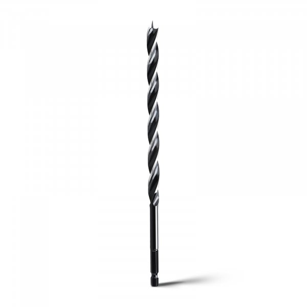 WOBLLMX 1/4" x 12" Auger Drill Bit for Soft and Hard Wood,1/4" Hex Shank