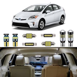 AUTOGINE 10 Piece White LED Interior Light Kit for Toyota Prius 2010 2011 2012 2013 2014 2015 Super Bright 6000K Interior LED Lights Bulb Package + Install Tool