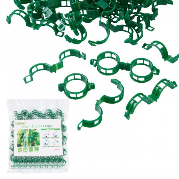 CIQIYO® 100 Pcs Plant Support Clips,Plastic Clips for Securing Plants