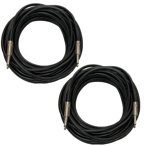 Professional 2-Pack 25 Feet 12 Gauge 1/4" to 1/4" TS Speaker Cables