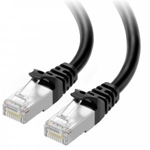 Cable Matters 10Gbps Snagless Shielded Cat 6A Ethernet Cable - 25ft, Cat 6A Cable, Cat6A Cord, Ethernet Cord, Black