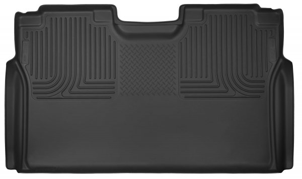 Husky Liners X-act Contour Floor Mats | Fits 2015-2024 Ford F-150 (Incl 2022-2024 Lightning); 2017-2024 Ford F-250/F-350/F-450 SuperCrew w/o Fold Flat Storage (Full Cvg) | 2nd Row, 1-pc Black - 53491