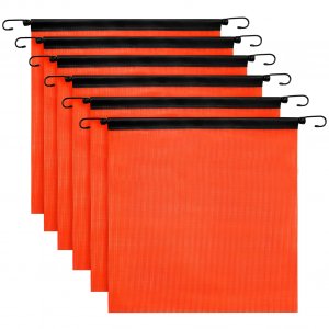 6-Pack Orange Mesh Safety Flags, 18 x 18 Inch, Bungee Hooks