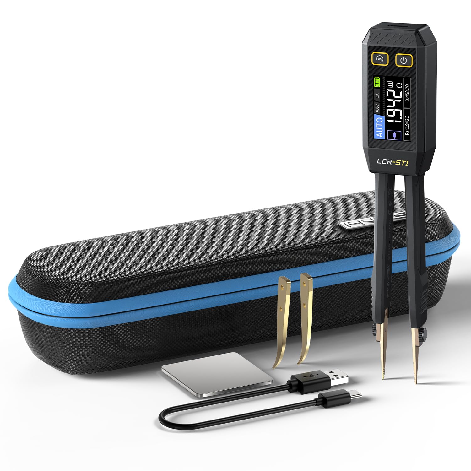 FNIRSI LCR-ST1 10kHz LCR Meter Tweezers, Smart SMD Component Tester