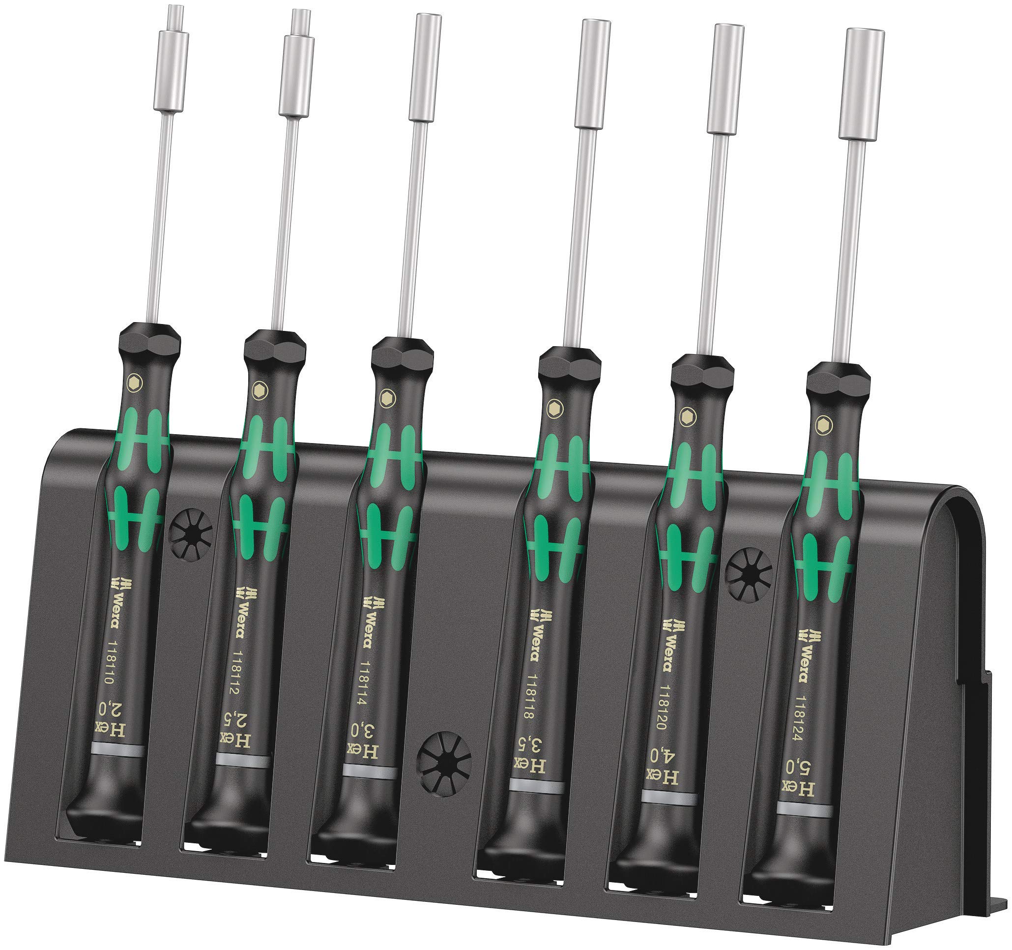 Wera 05118158001 Metric Precision Micro Nutdriver Set and Rack (6-Piece)