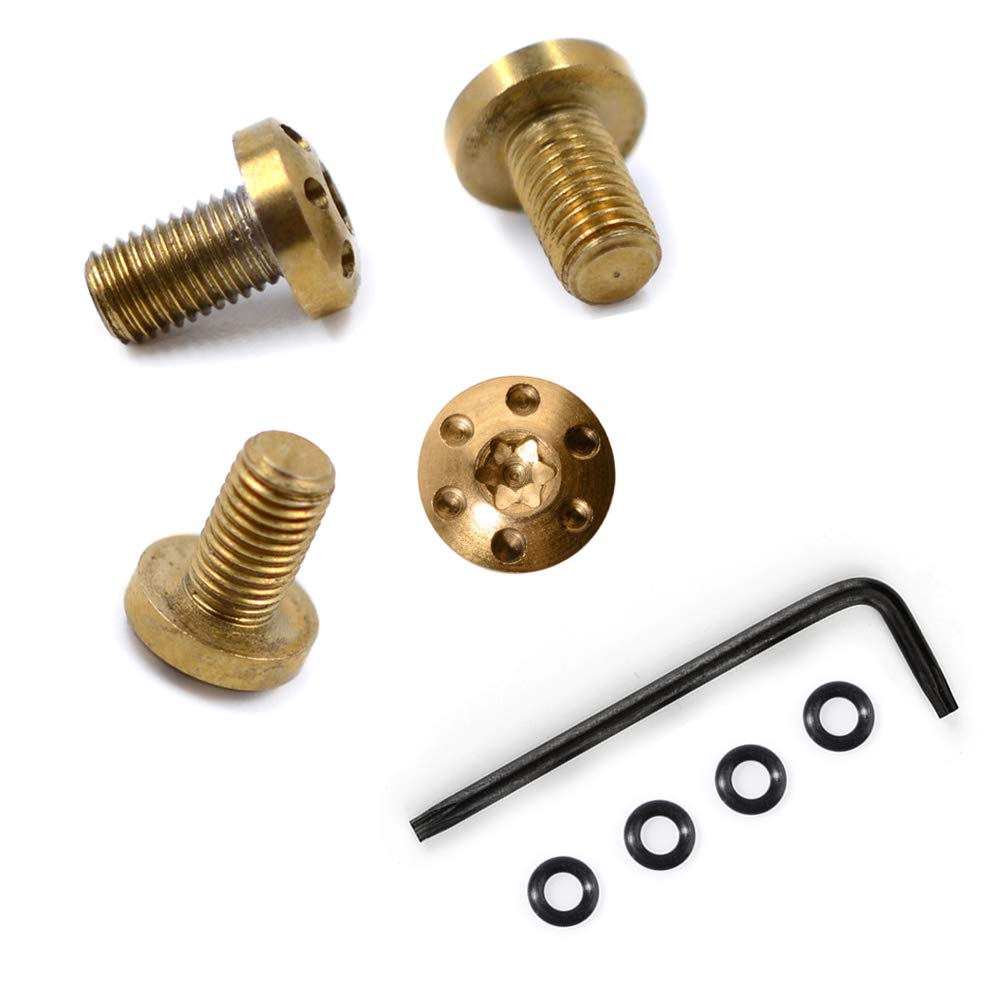 Cool Hand Customize Gun Grips Screws for 1911 Full Size/Compact Grips, 4 Stainless Steel Screws, 4 O Rings, T10 Torx Key Included, Silver Color (Gold, 1911-1-G-2)