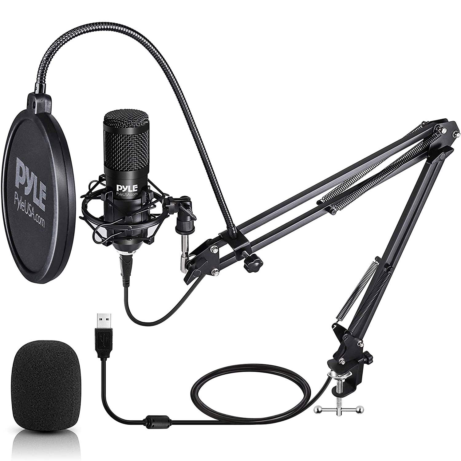 Pyle PDMIKT140 Desktop USB Podcast Microphone Kit