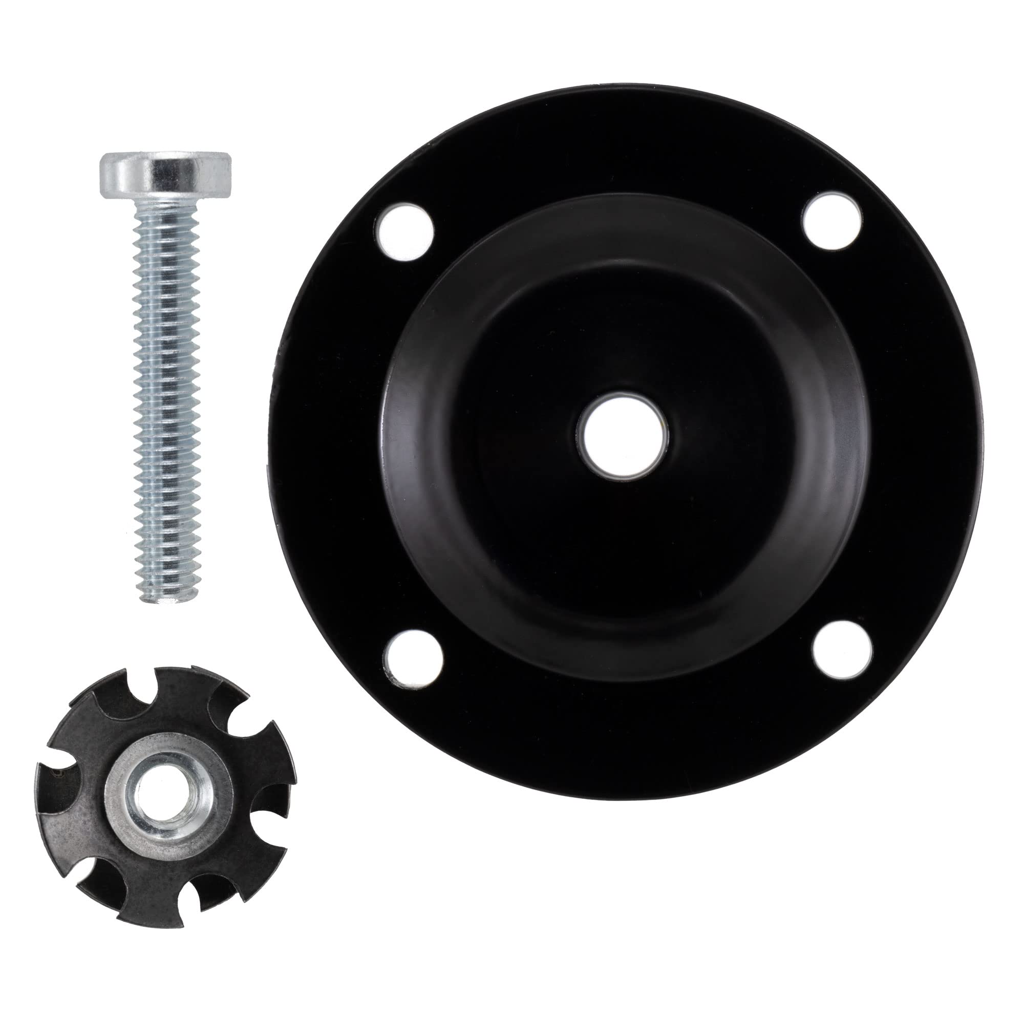 RecPro Round Ladder Pad with Screw and Star Nut for RV Exterior Ladder (Black)