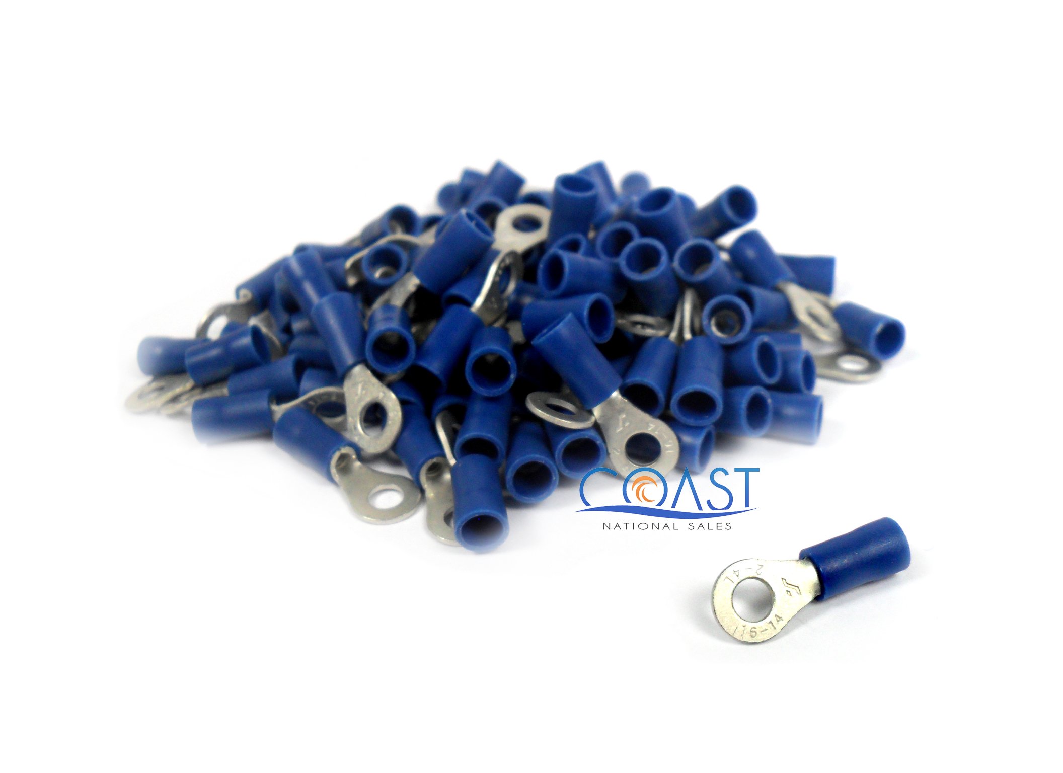 XSCORPION RTT8B Ring Terminal 14/16ga. #8 Blue (100 pack)