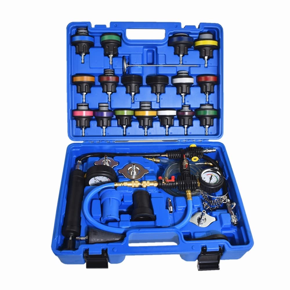 Alltooetools 28PC Radiator Coolant Pressure Tester Kit, Cooling System Pressure Leak Tester, Coolant Vacuum Refill Tool