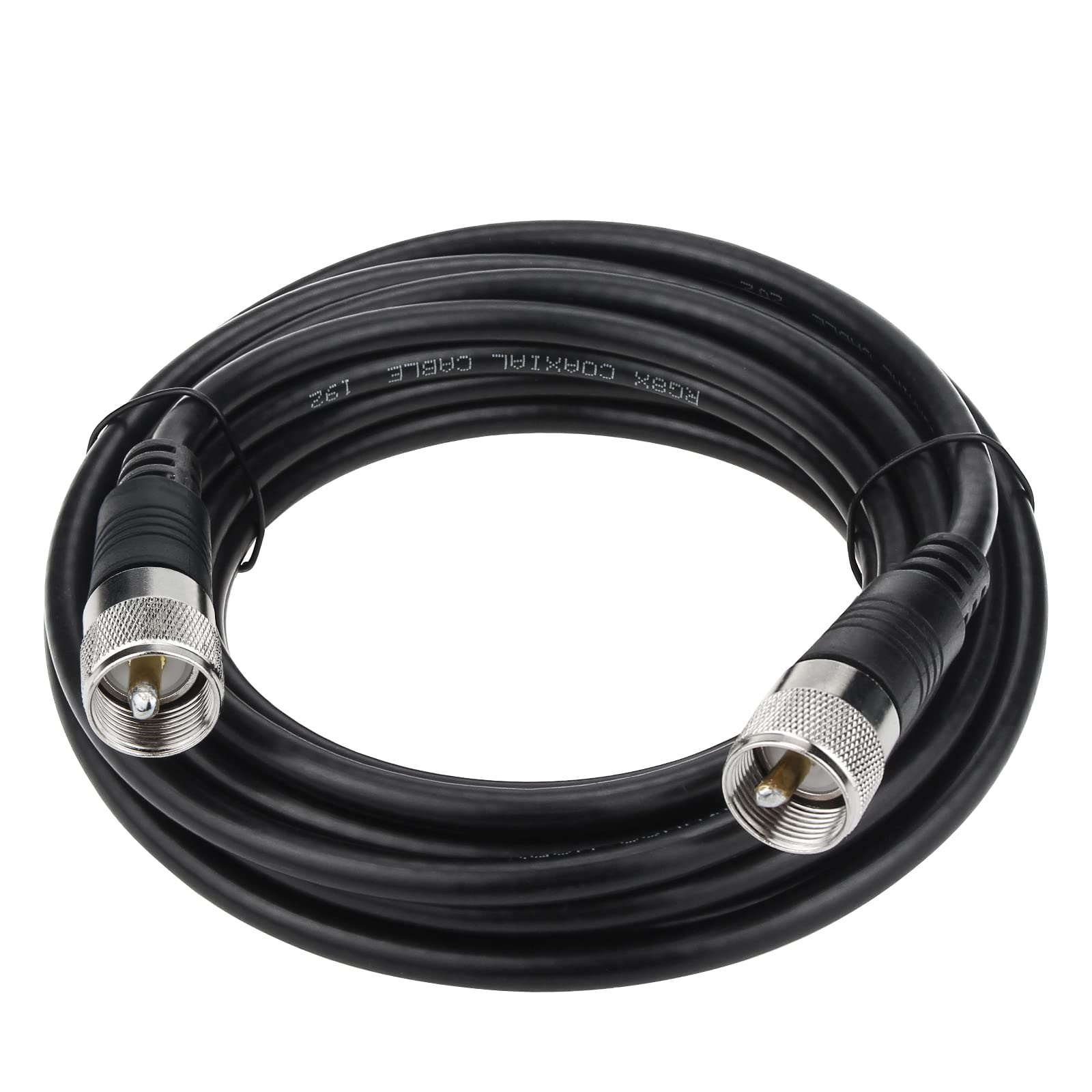 Ullnosoo 18ft RG8x Coaxial Cable, CB Coax Cable, UHF PL259 Male to Male, Low Loss, Waterproof, Compatible with CB Ham Radio, Antenna Analyzer, Dummy Load, SWR Meter