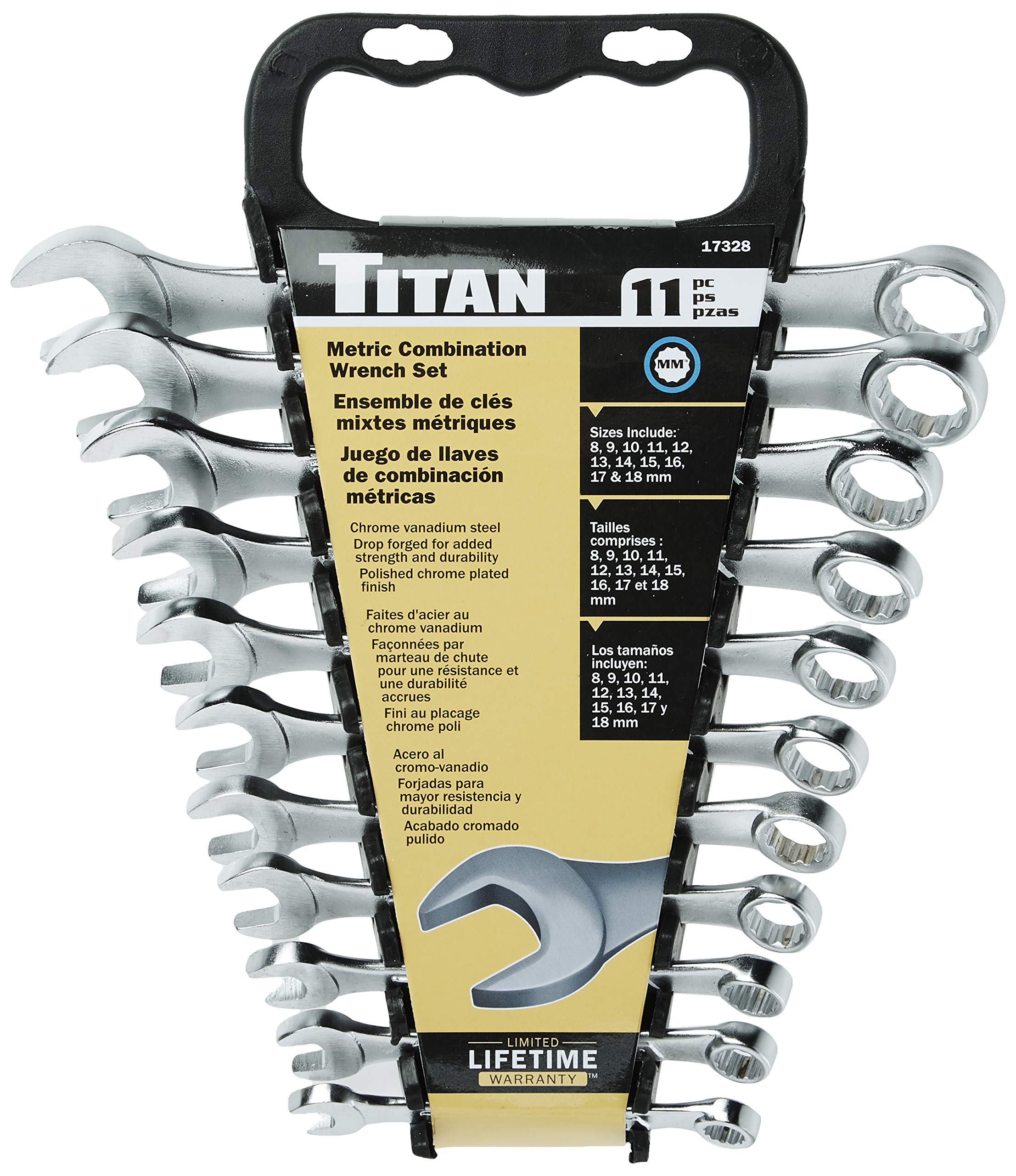 Titan 17328 Metric Raised Panel Combination Wrench Set  11 Piece Set