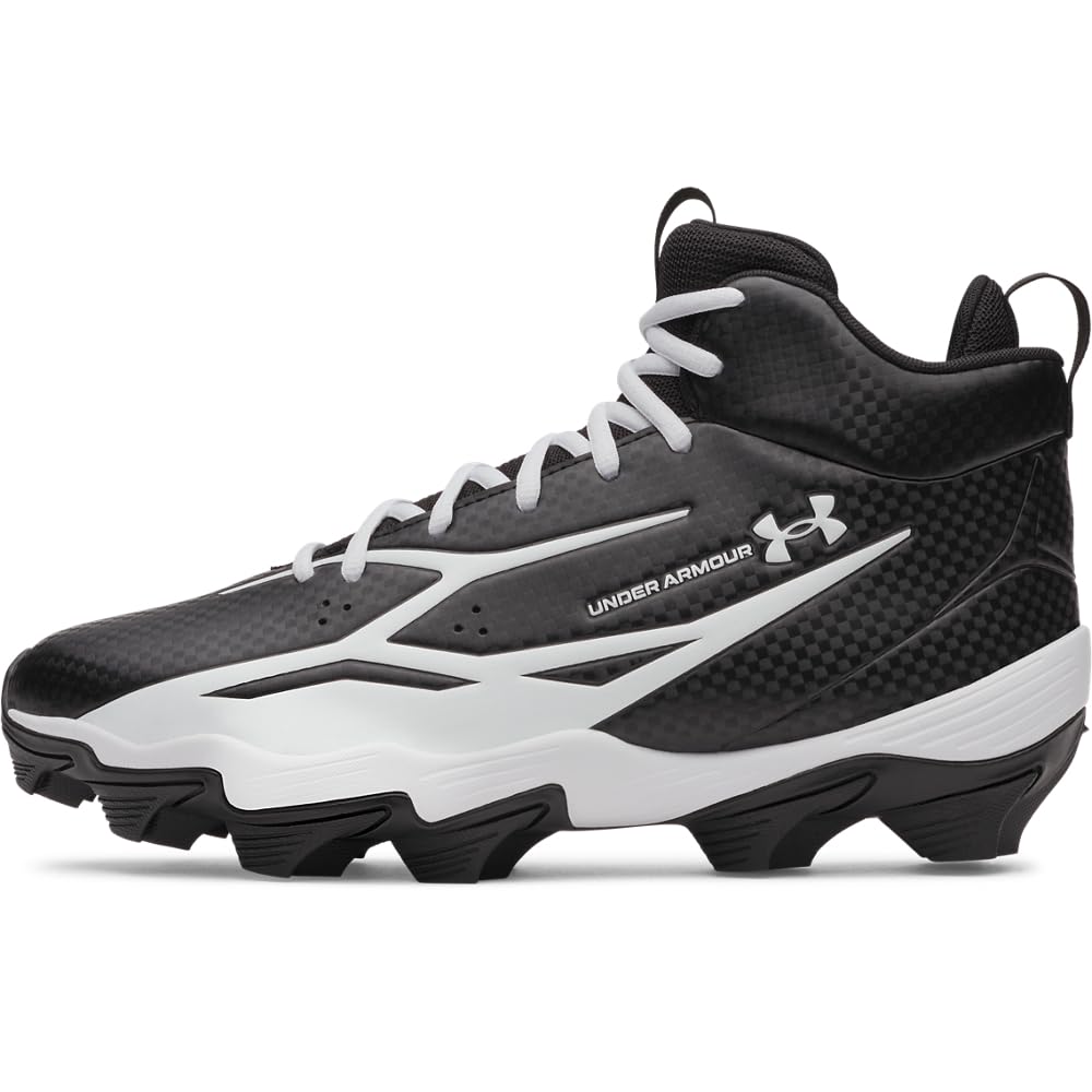 Under Armour Men's Spotlight Hammer Football Cleats, (001) Black/White/White, 10.5, US