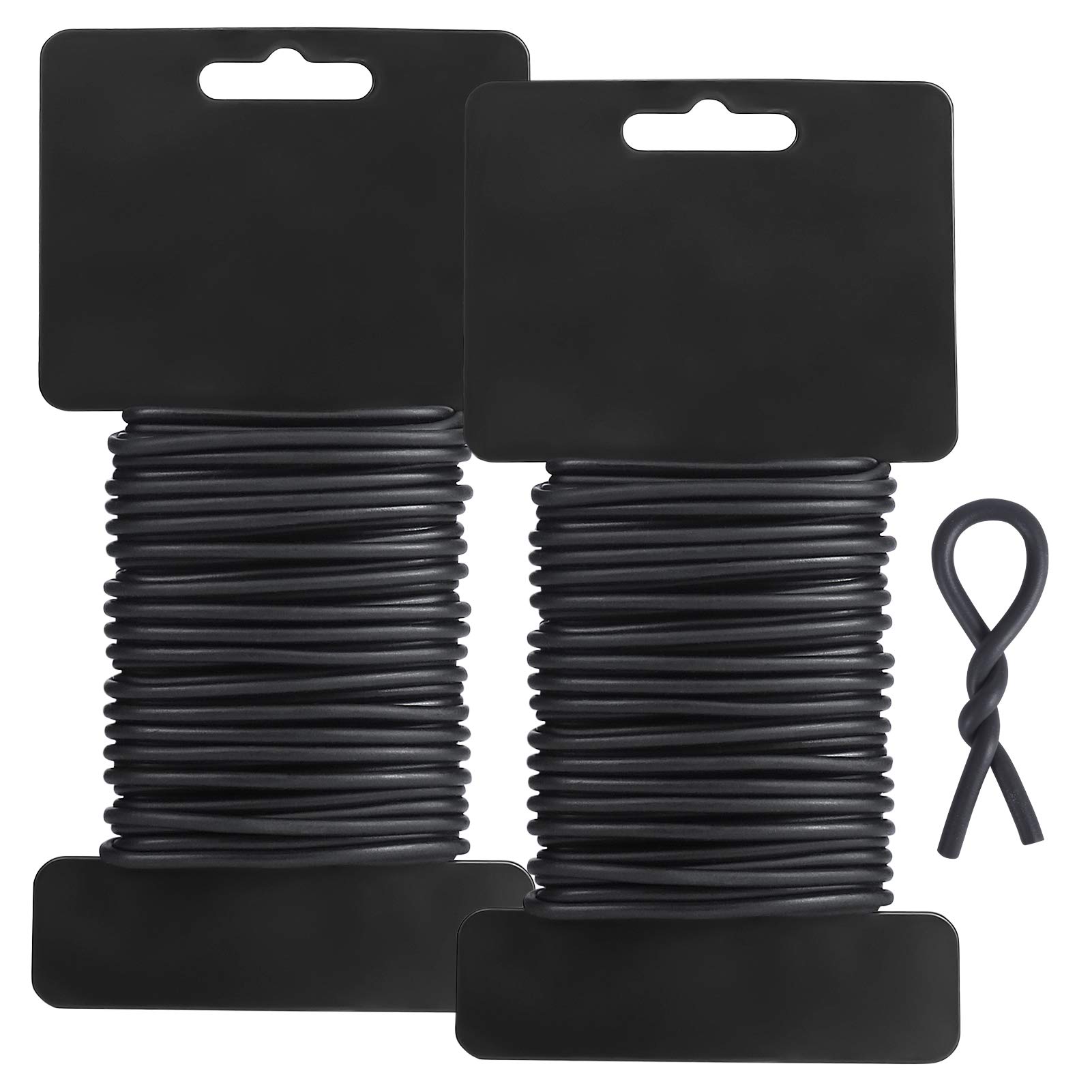 Tenn Well Garden Ties, 52 Feet 3.5mm Soft Garden Wire, Plant Twist Ties for Climbing Plants, Tomatoes, Climbing Roses, Trellises (2PCS X 26 Feet, Black)